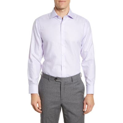 The Tie Bar Trim Fit Solid Textured Dress Shirt - Purple