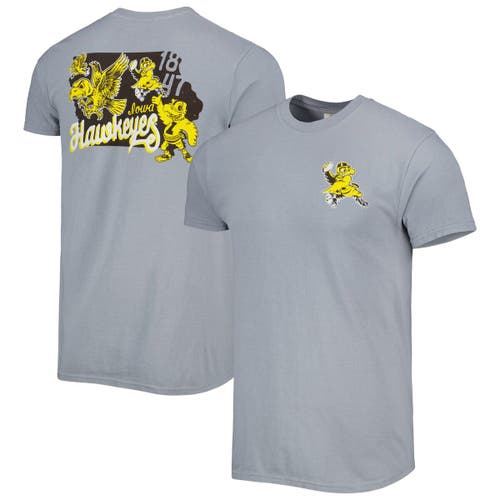 IMAGE ONE Men's Graphite Iowa Hawkeyes Vault State Comfort T-Shirt