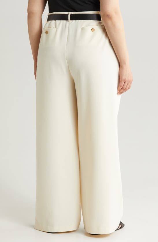 Nordstrom Pleat Front Wide Leg Pants In Ivory Birch