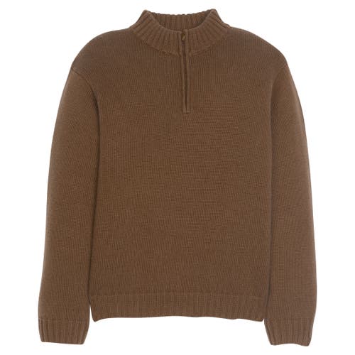 Little English Kids' Quarter Zip Sweater in Brown 