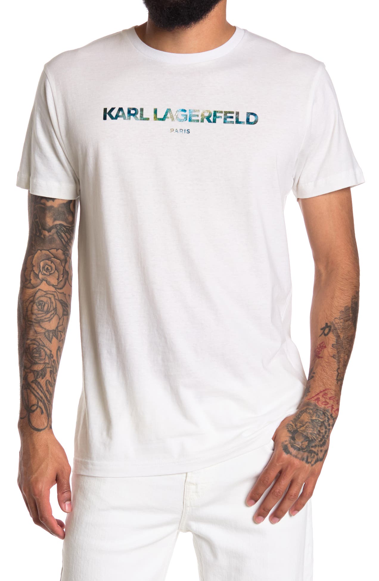 Karl Lagerfeld Paris | Foil Logo Crew Neck T-Shirt | Nordstrom Rack