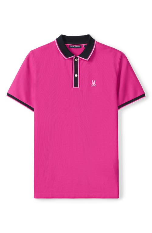 Shop Psycho Bunny Kent Piqué Knit Polo In Fuschia Red