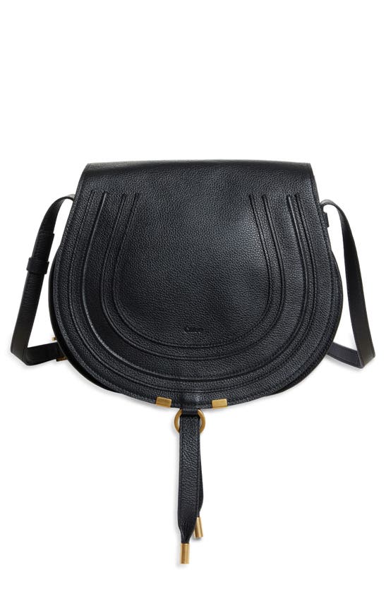Chloé Medium Marcie Leather Crossbody Bag In Black