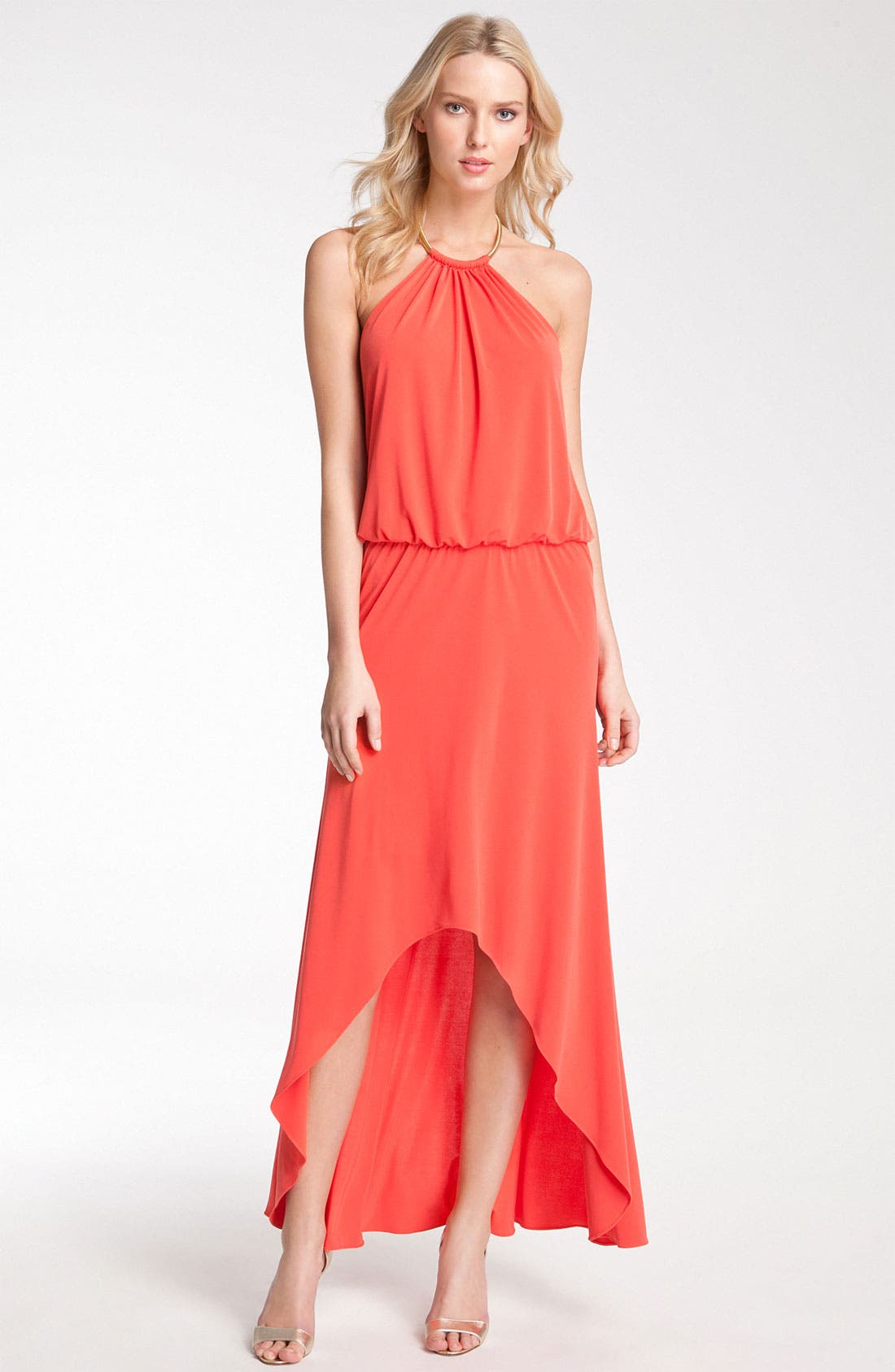 Laundry by Shelli Segal High/Low Hem Jersey Halter Dress Nordstrom