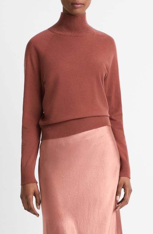 Shop Vince Wool Blend Turtleneck Sweater In Rosewood