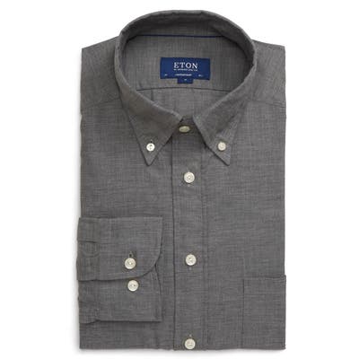 Eton Soft Casual Line Slim Fit Flannel Shirt, Grey