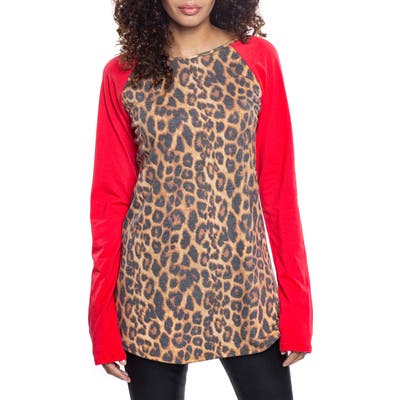 Found Denim Raglan Sleeve Top, Brown