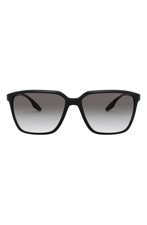 58mm Square Sunglasses in Black/grey Gradient