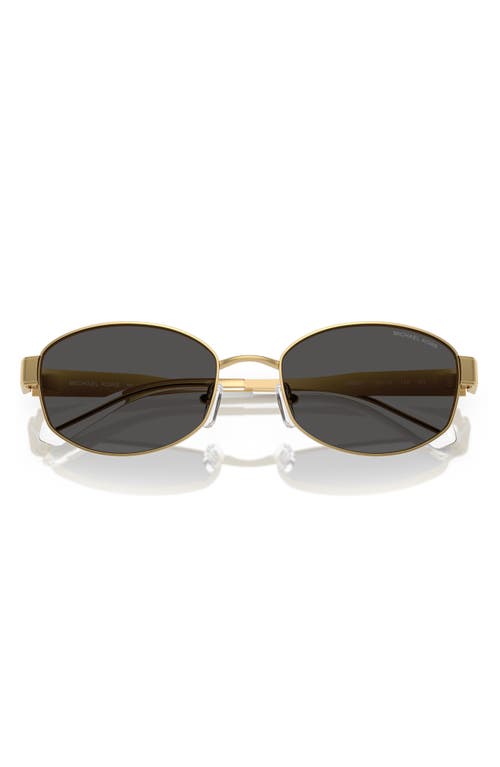 Shop Michael Kors 56mm Oval Sunglasses In Dark Grey/gold