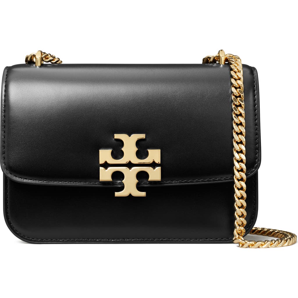 Shop Tory Burch Small Eleanor Convertible Leather Shoulder Bag In Black