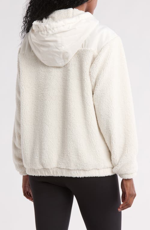 Z BY ZELLA Z BY ZELLA FAUX SHEARLING HYBRID ZIP HOODIE