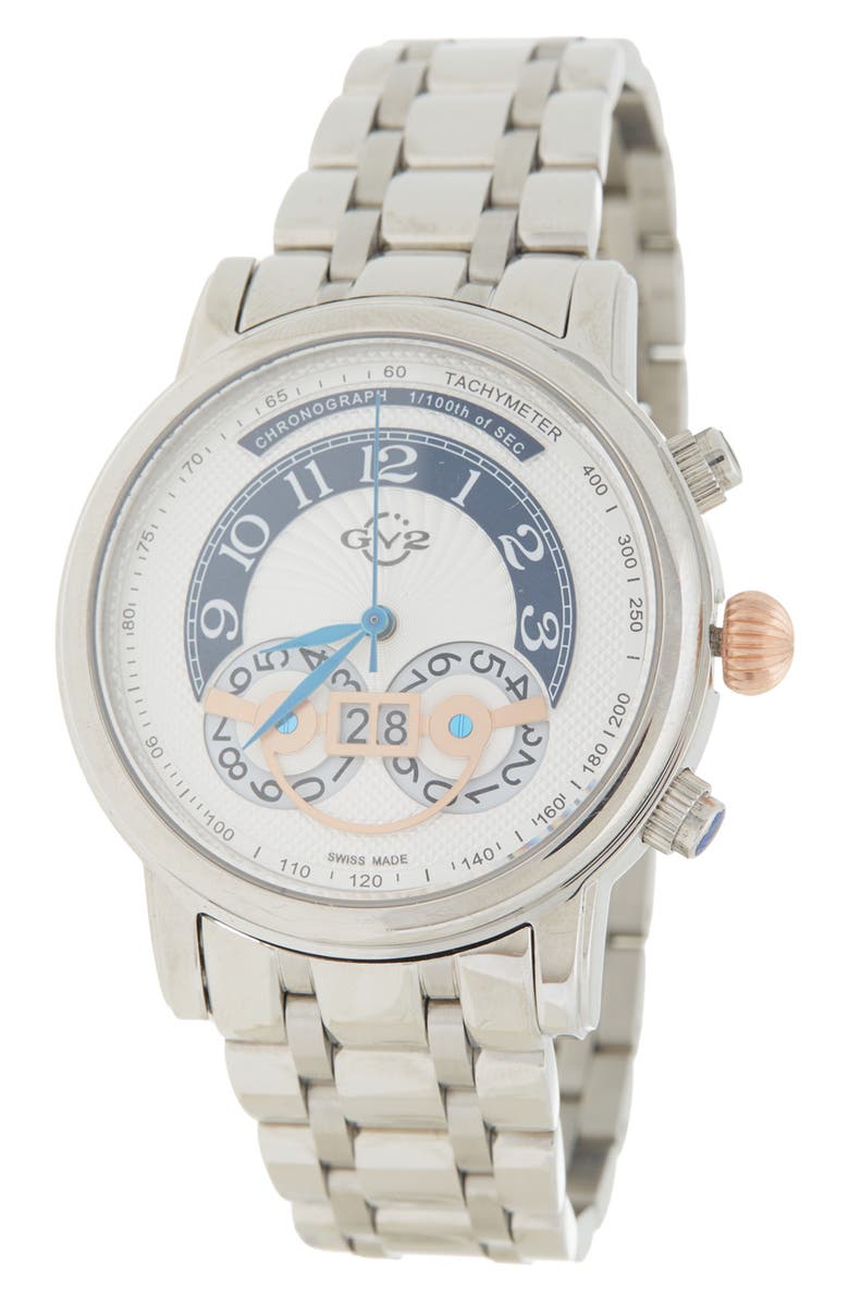 GEVRIL Men's Montreux Bracelet Watch, 44mm, Main, color, STAINLESS STEEL