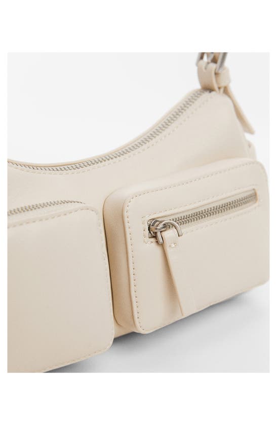 Shop Mango Faux Leather Shoulder Bag In White