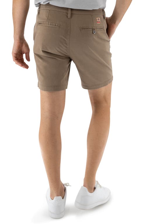 Shop Devil-dog Dungarees 7-inch Performance Stretch Chino Shorts In Dark Beige/khaki