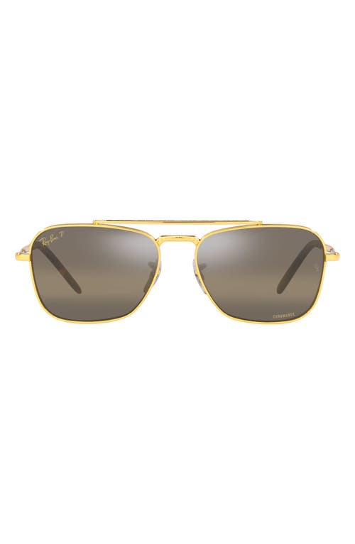 Ray-Ban New Caravan 58mm Polarized Square Sunglasses in Legend Gold /Grad Dark Brown at Nordstrom