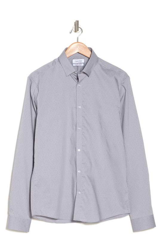Shop Calvin Klein All-season Stretch Slim Fit Button-up Shirt In Shadow