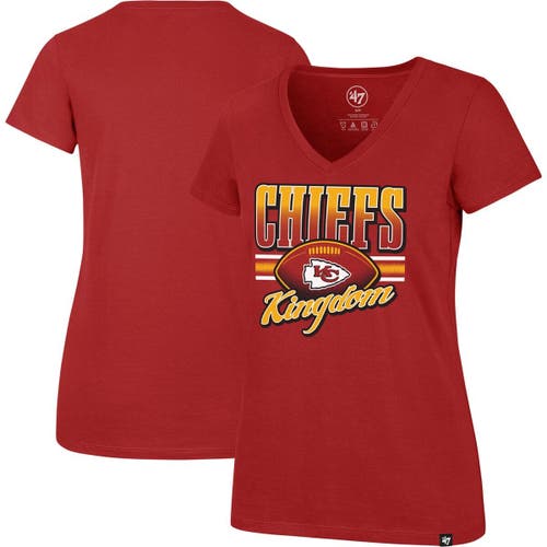 Women's '47 Red Kansas City Chiefs Team Regional Ultra Rival V-Neck T-Shirt