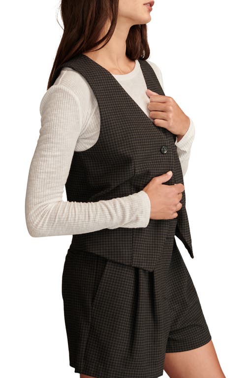 Shop Lucky Brand One Button Vest In Grey Check