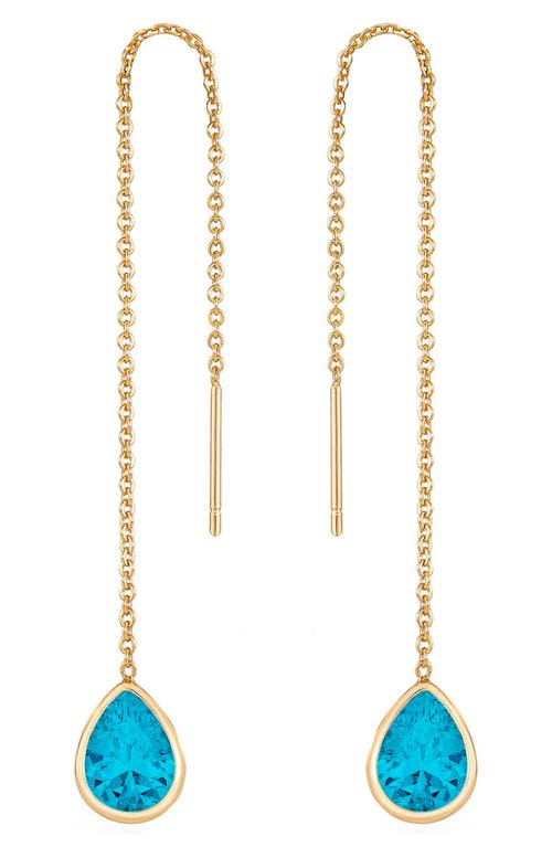 Shop Ettika Barely There Threader Earrings In Aqua