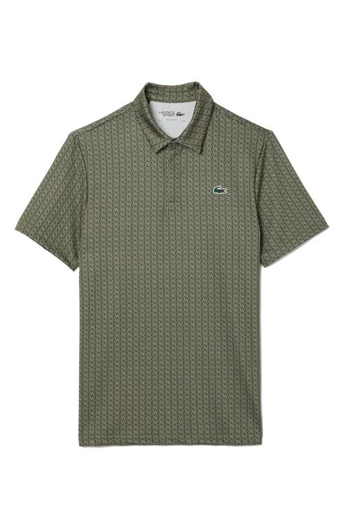 Lacoste Men's Regular Fit Uv Protect Golf Polo - Xxl - 7 In Khaki/navy Blue