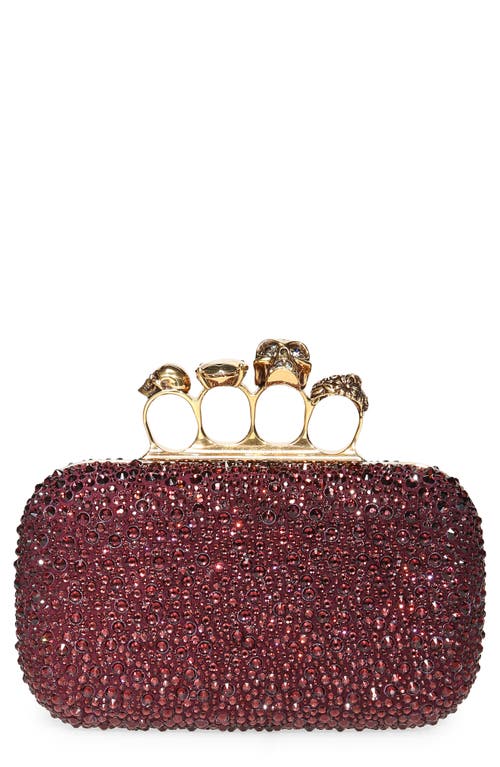 Alexander McQueen Crystal Embellished Jeweled Clutch in Prune
