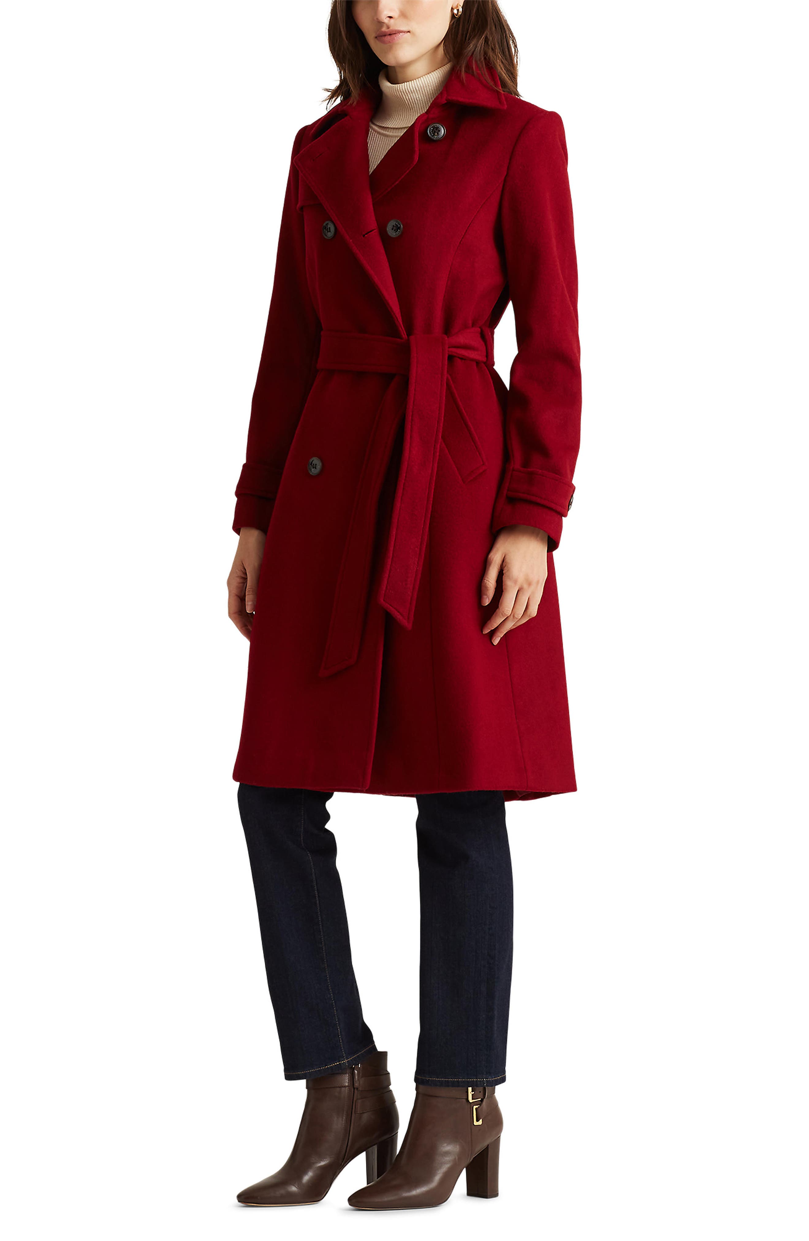 ralph lauren red trench coat