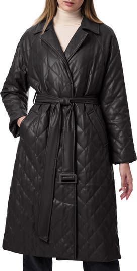 Bernardo quilted long coat best sale