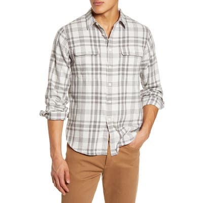 Madewell Patton Plaid Flannel Long Sleeve Workshirt, Grey