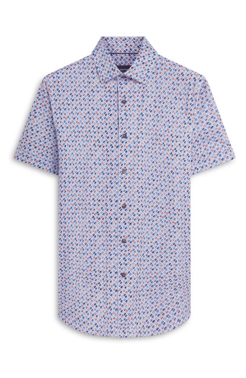 Shop Bugatchi Milo Ooohcotton® Short Sleeve Button-up Shirt In Tobacco