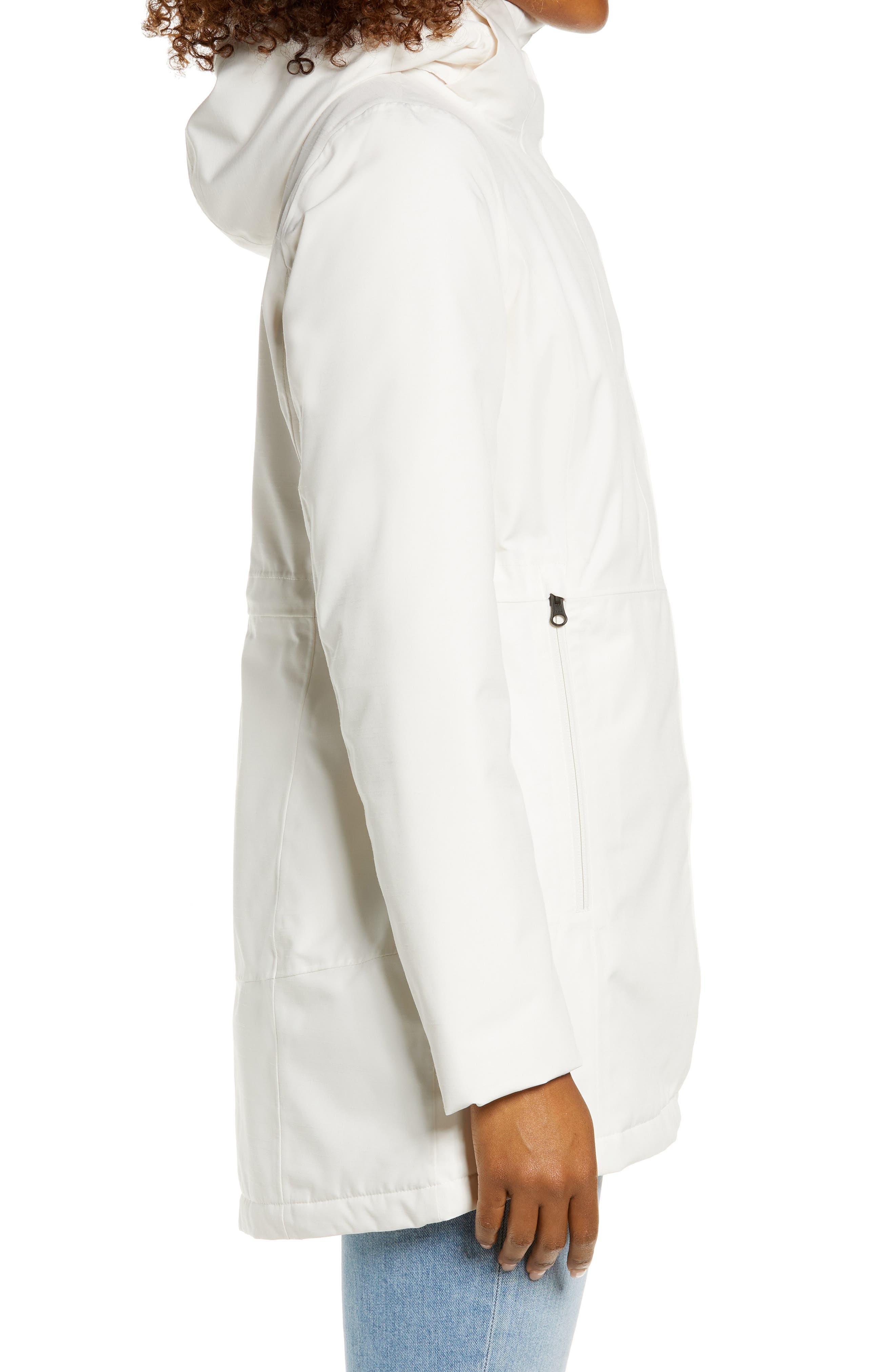 white waterproof parka