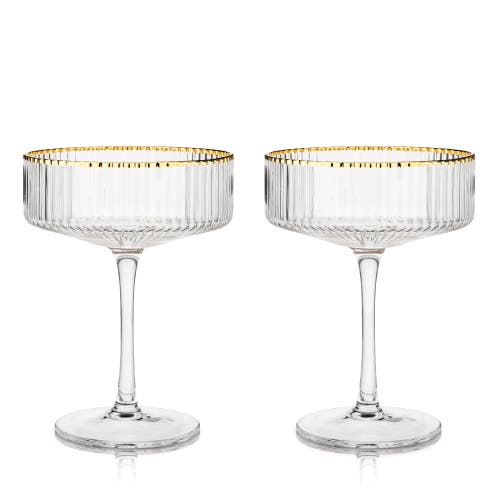 Viski Meridian Crystal Coupe Glasses Set Of 2 In Clear