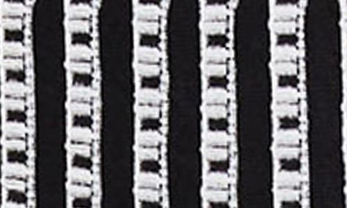Misook Burnout Stripe A-line Maxi Skirt In Black/white
