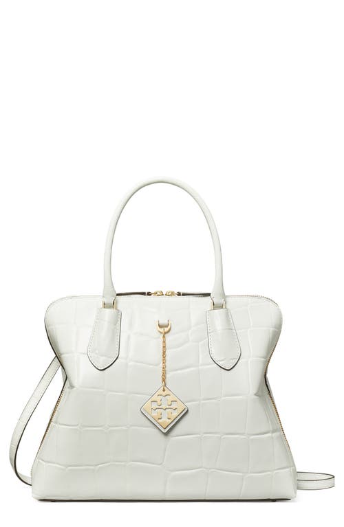 Tory Burch Embossed Leather Swing Crossbody Bag in Optic White at Nordstrom