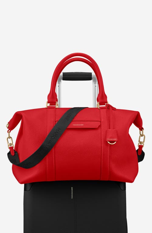 Maison De Sabre Maison De Sabré Large Leather Weekender Bag In Pomegranate Red