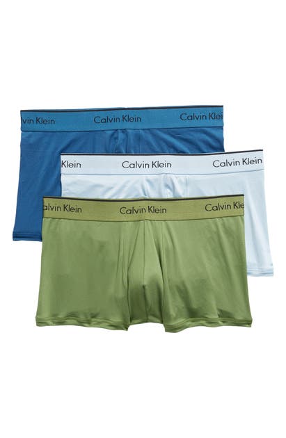 Calvin Klein 3-pack Micro Stretch Trunks In Tempe/ Aimless/ Calliste