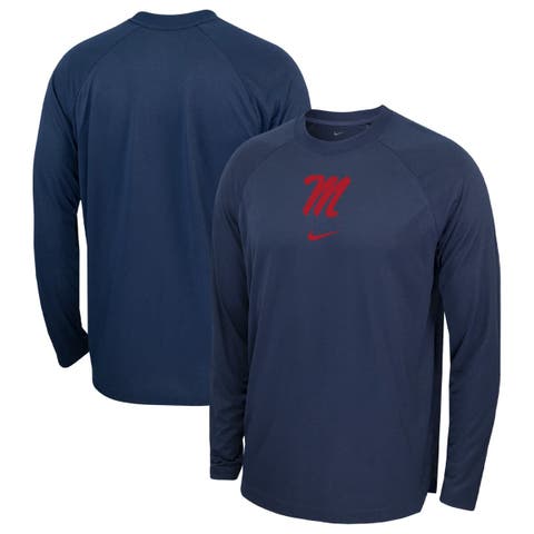 Men's Nike Orange Miami Dolphins Sideline Velocity Athletic Stack  Performance Long Sleeve T-Shirt