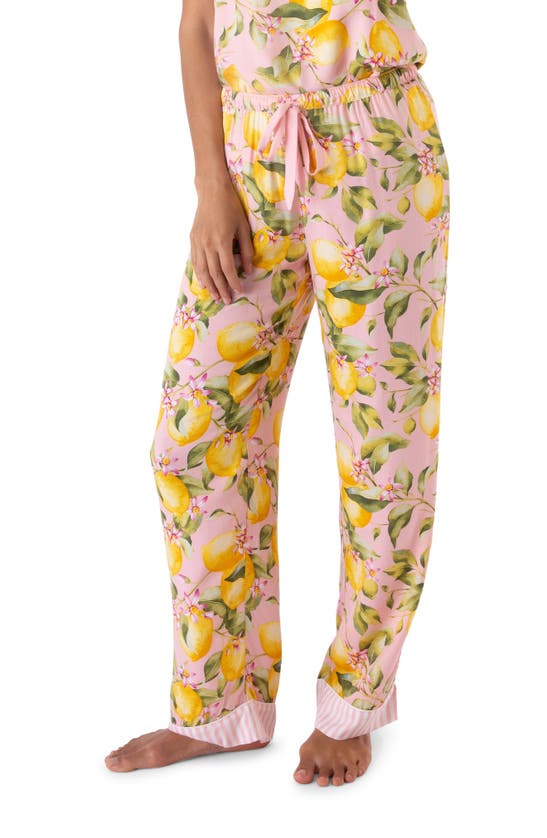 Shop Pj Salvage In Bloom Pajama Pants In Lemon