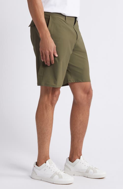 Shop Zella Torrey 9-inch Performance Golf Shorts In Olive Night