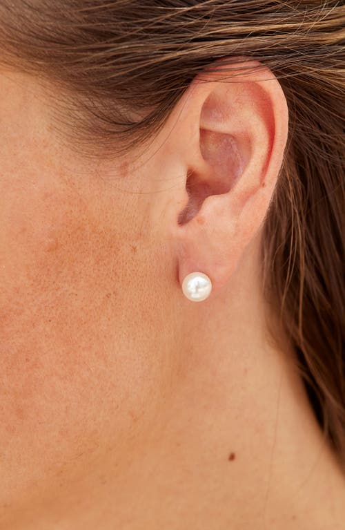 Savvy Cie Jewels Set Of 3 Mother-of-pearl Stud Earrings In White