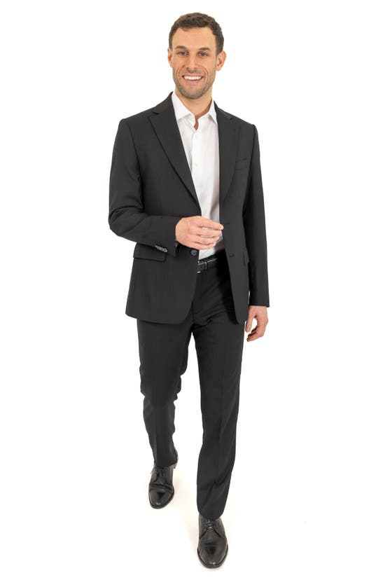Shop Pinoporte Trim Fit Wool Suit In Black