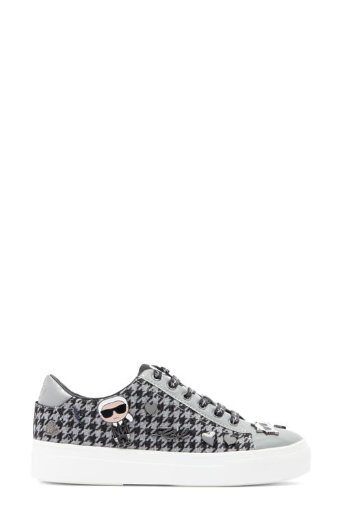 Karl Lagerfeld Paris Cate Pins Tweed Sneaker In Black/grey