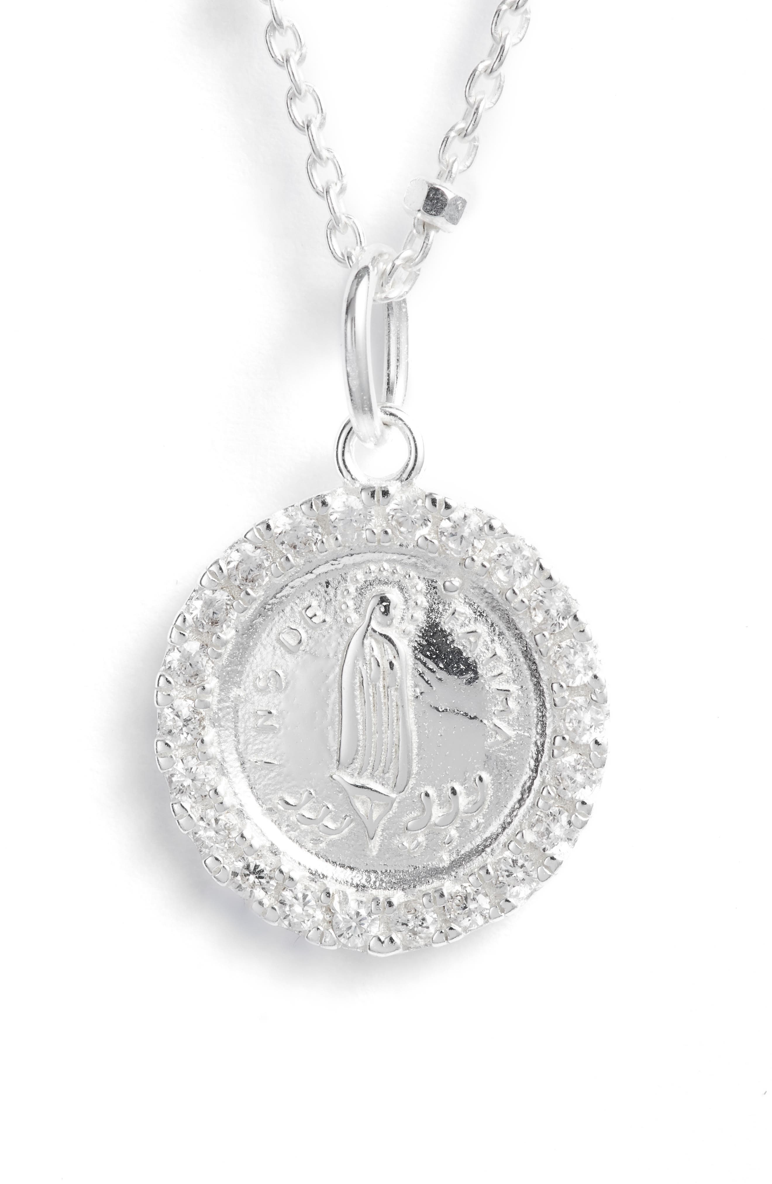 argento vivo virgin mary necklace