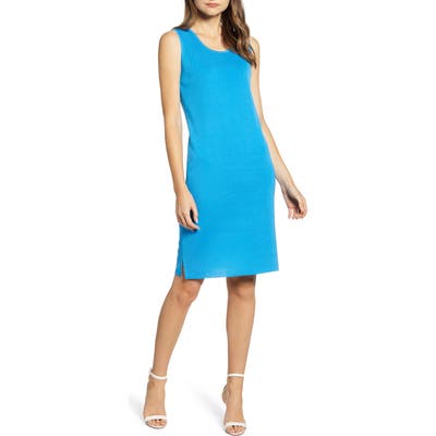 Ming Wang Knit Sheath Dress, Blue