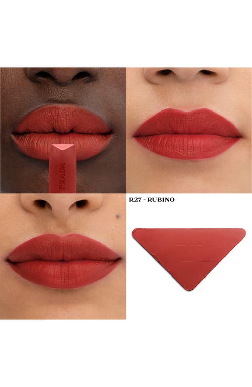 Prada Monochrome Hyper Matte Refillable Lipstick In R27 Rubino - Orange Red
