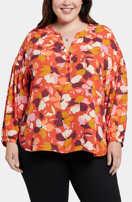 Shop Nydj Paulina Peasant Blouse In Gingervale