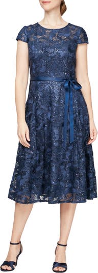 Alex Evenings Embroidered Tulle Cocktail Dress | Nordstrom