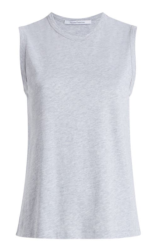 Another Tomorrow Sleeveless Tee In Heather Grey