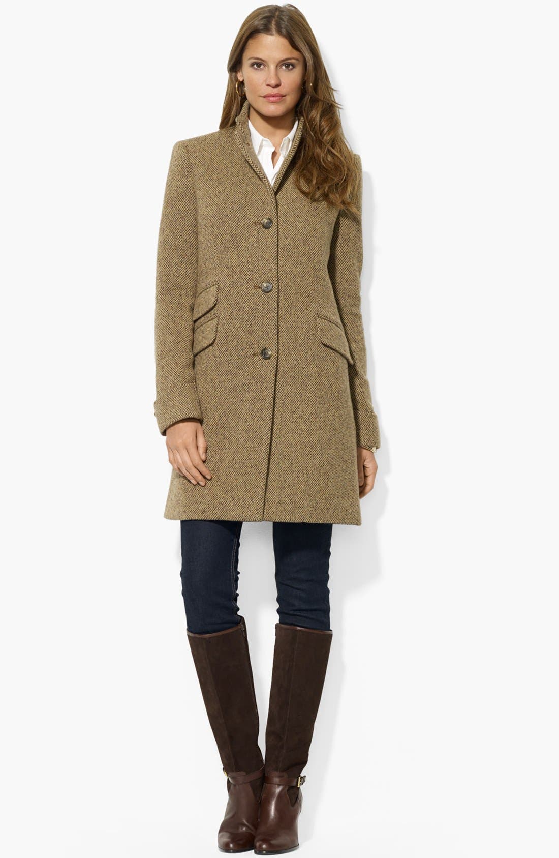 Lauren Ralph Lauren Wool Blend Twill Coat (Regular & Petite) Nordstrom