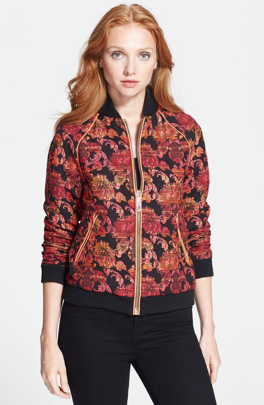 Ted Baker London 'Rakka' Bouclé Bomber Jacket Nordstrom