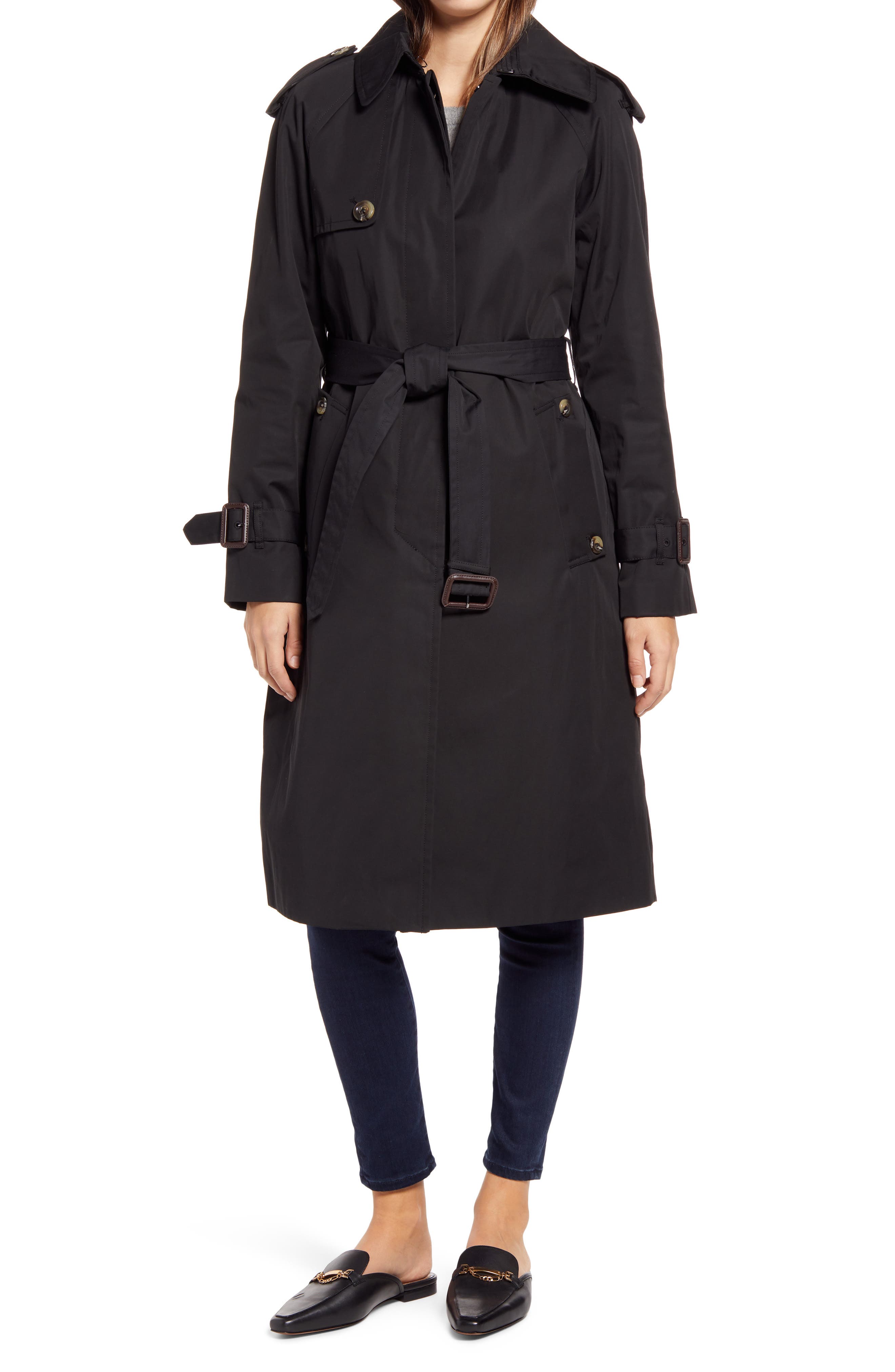 ONLY Womens 15167883BLACK Black Cotton Trench Coat